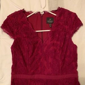 Adrianna Papell Wine Lace Cocktail Dress Sz6
